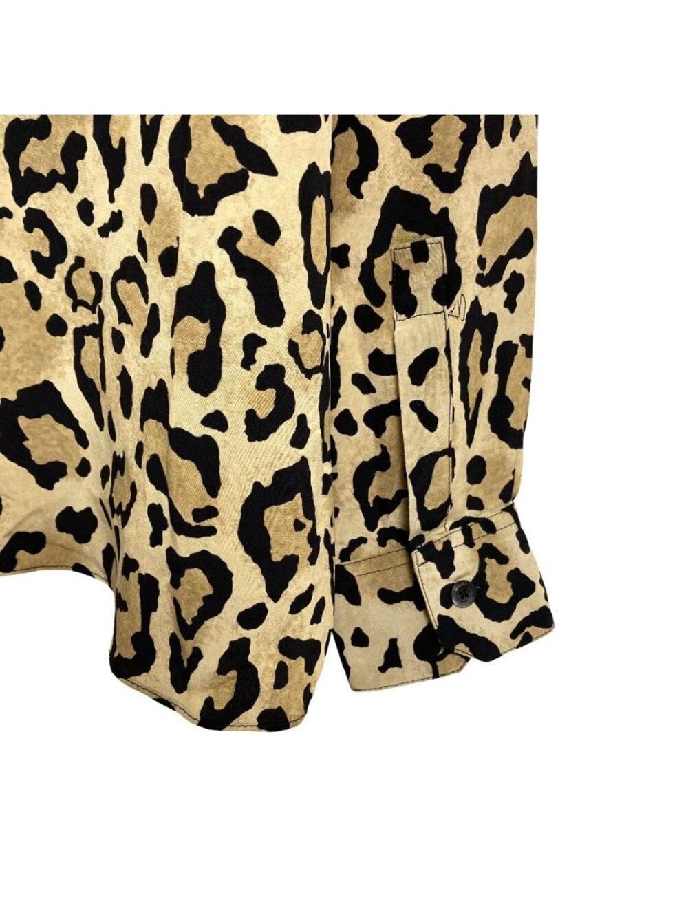Gucci Leopard Print Bowtie Long Sleeve Silk Blouse 40 Beige Black - Picture 7 of 13